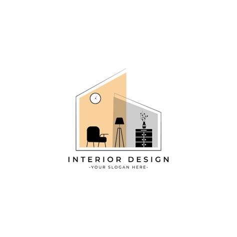 Premium Vector | Furniture interior logo real estate design illustration