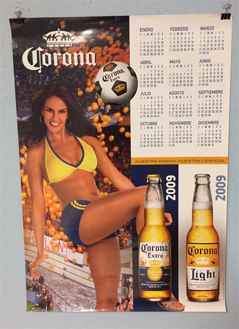 CORONA BEER POSTER SOCCER GIRL POSTER 2009 SPANISH CALENDAR POSTER. | eBay