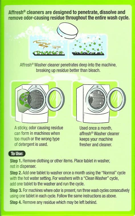 affresh WASHER CLEANER 5 Tablets Remove Odor Clean ANY Washing Machine W10549846 | eBay