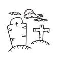 Cemetery tombstone with rip inscription cartoon Vector Image