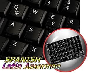 Amazon.com: Spanish (Latin American) Non-Transparent Keyboard Sticker for Laptop, Desktop with ...