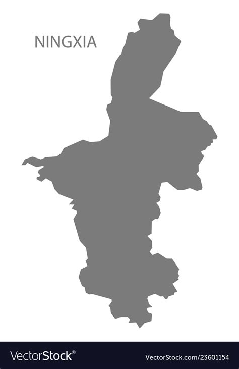 Ningxia china map grey Royalty Free Vector Image