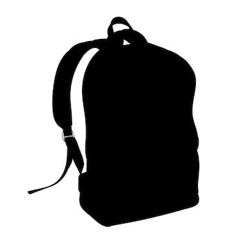 Premium Vector | Vector on white background black silhouette backpack