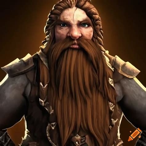 Illustration of a dwarven craftsman in realistic fantasy style