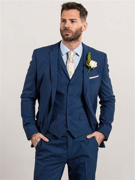 Sawyers & Hendricks Blue Tonic Tailored Three Piece Wedding Suit ...