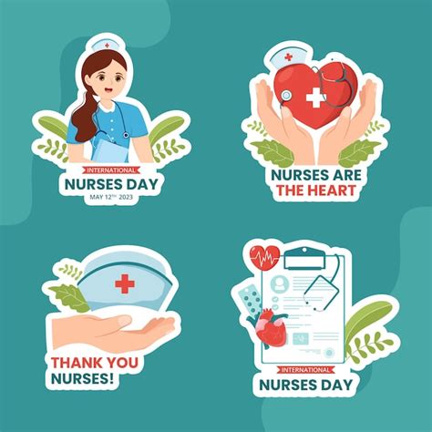 Premium Vector | International Nurses Day Label Flat Cartoon Hand Drawn Templates Background ...