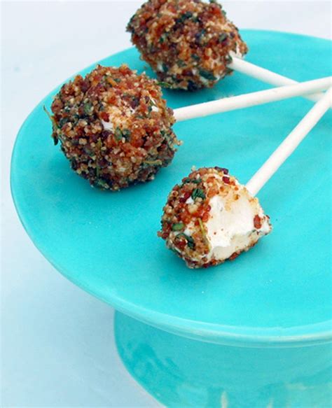 Bacon Pops! Goat Cheese Pops with Herbs, Pecans, & Bacon