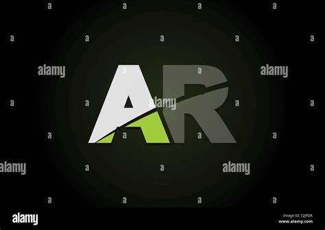 Design of alphabet letter logo combination ar a r with green white and black color icon for a ...