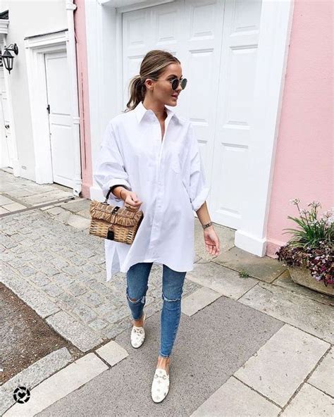 How to Wear Oversized Shirts For Women: Best Ideas To Copy 2020 | White shirt outfits, Long ...