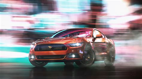 Ford Mustang Wallpaper 4K, Drift, Aesthetic, CGI, 5K