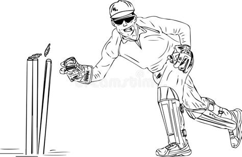 Cricket Wicket Keeper Vector Illustration, Wicket Keeper in Action ...