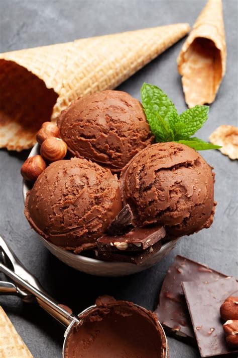 Chocolate Ice Cream with Nuts Stock Image - Image of refreshment ...