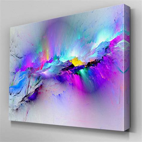 AB968 Modern multicoloured blue Canvas Wall Art Abstract Picture Large Print | eBay