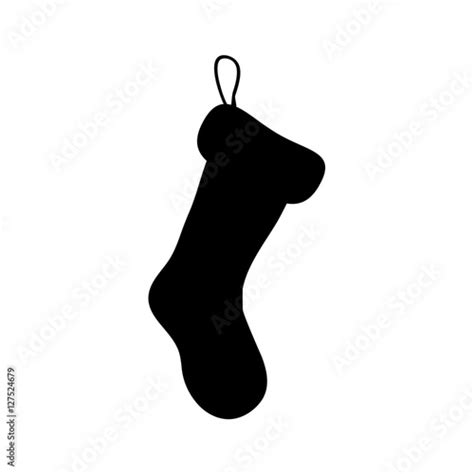 Empty Christmas Sock Silhouette Icon Symbol Design. Vector Christmas illustration isolated on ...