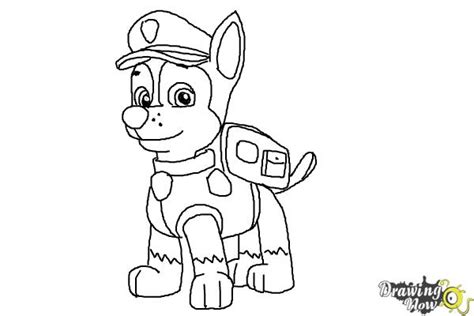 How to Draw Chase from Paw Patrol - DrawingNow