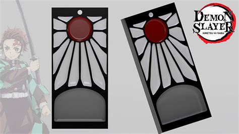 Demon Slayer - Kimetsu No Yaiba Tanjiro Hanafuda Earrings 3D model 3D printable | CGTrader