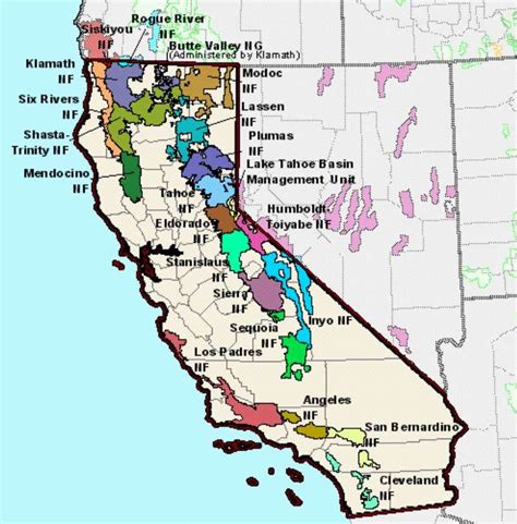 California National Forest Map