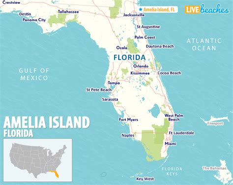 Map of Amelia Island, Florida - Live Beaches