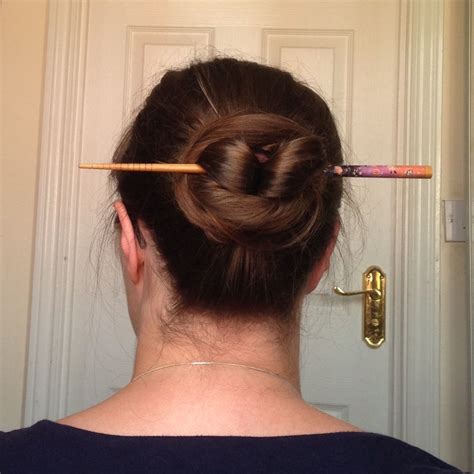 Chinese bun with chopstick (waiting on delivery of hair sticks!) Chinese Bun, Chopstick Hair ...