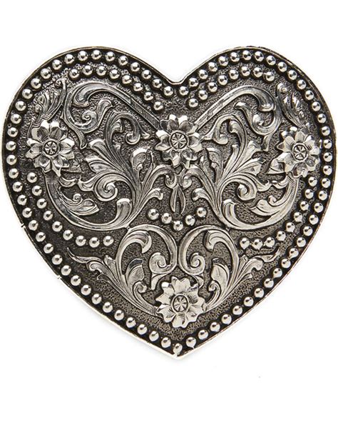 AndWest Women's Small Silver Scrolling Heart Belt Buckle, Silver | Womens belt buckles, Belt ...