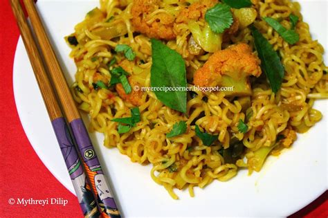 Mye's Kitchen: Gobi Masala Maggi Noodles Recipe / Cauliflower Maggi ...