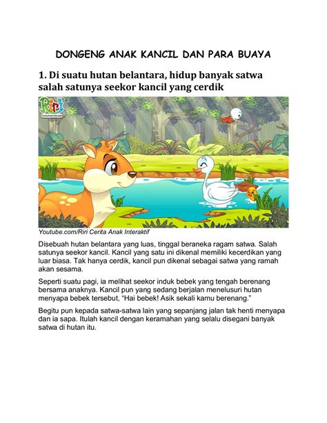 Gambar Cerita Sang Kancil Dan Buaya / Sang Kancil Dan Buaya | Mohammad ...