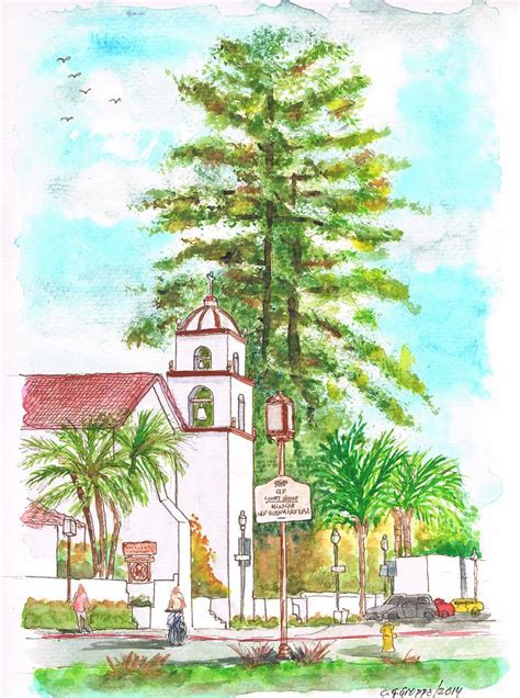 San Buenaventura Mission in Ventura - California Painting by Carlos G Groppa - Fine Art America