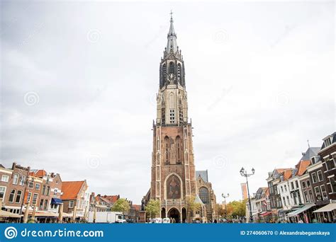 The Netherlands, Delft, October 2022 New Church on the Market Square. the Highest Landmark in ...