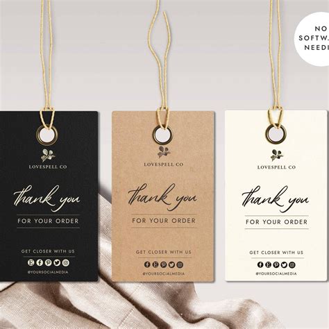 Editable Hang Tag Label Template, DIY Clothing Tag Label, Merchandise ...