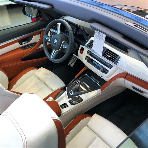 BMW M4 convertible. This new interior color combination is a bit unusual for a BMW. I find too ...