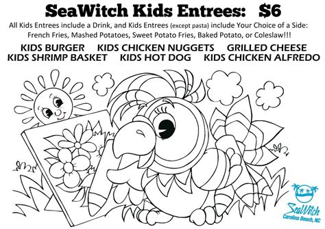 Kids Menu - Coloring Sheet - SeaWitch Tiki Bar | Live Music | Carolina ...