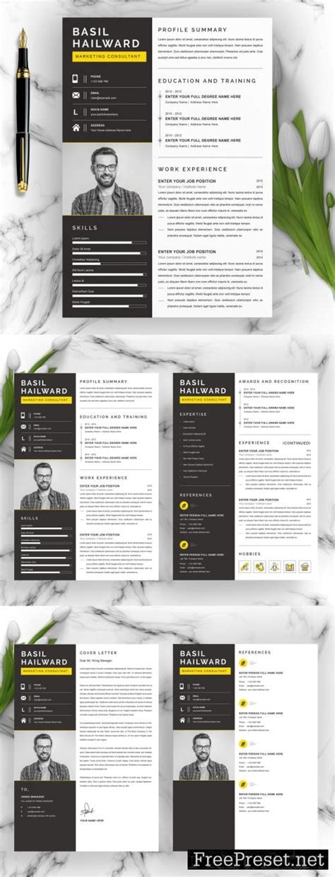 Adobe Stock - Modern Resume Layout with Photo Placeholder - 407738074