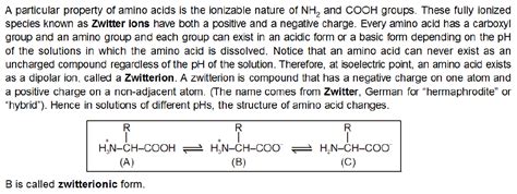 When an amino acid exist in zwitterionic form?