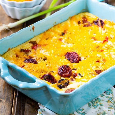 Cheesy Grits Casserole With Smoked Sausage - Spicy Southern Kitchen