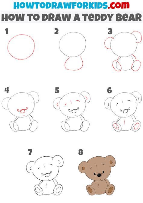 How to Draw a Teddy Bear for Kids