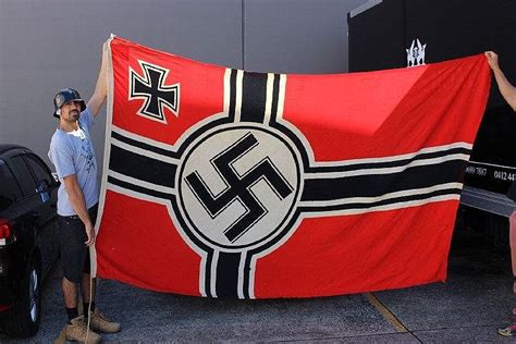 Sold Price: Large WW2 era German Nazi flag, marked "To Blue Mould From Gronigen, North Holland ...