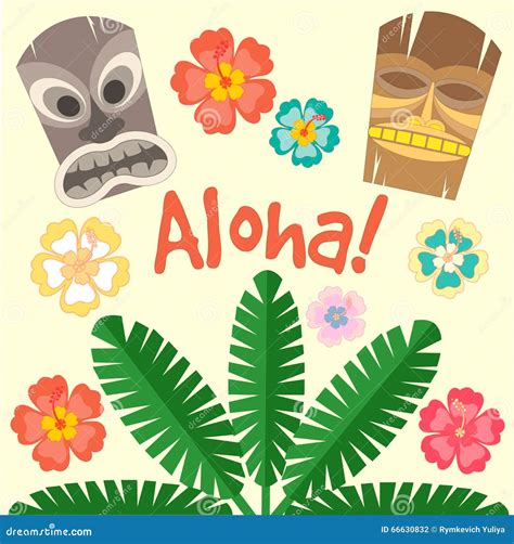 Hawaii Aloha Clip Art Vector Set. | CartoonDealer.com #93761792