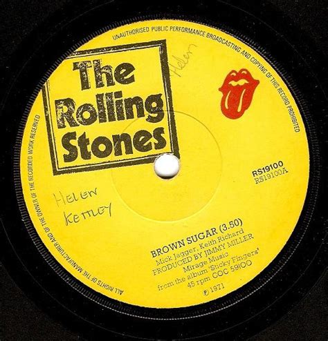 THE ROLLING STONES Brown Sugar Vinyl Record 7 Inch Rolling Stones 1971