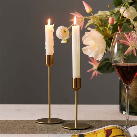 Candle Holders, Gold Metal Candlestick Holders, Taper Candle Holders Decorative Candle Stand ...