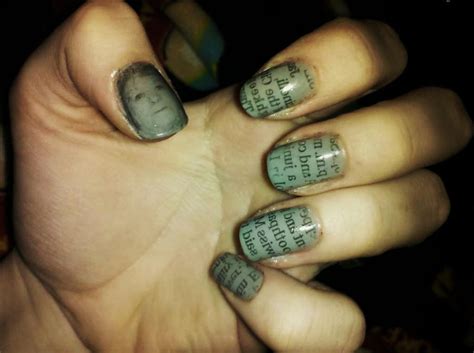 Newsprint nail art by Chelseapoops on DeviantArt