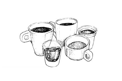 Premium Vector | Hand drawn sketch of various hot coffee