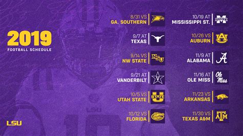 2021 Lsu Football Printable Schedule | Calendar Printables Free Blank