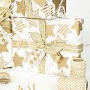 Gold Stars White Wrapping Paper By Sophia Victoria Joy | notonthehighstreet.com