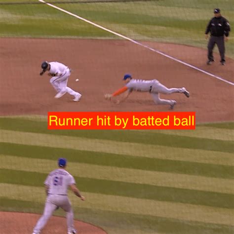 BATTED BALL STRIKING THE RUNNER - Baseball Rules Academy