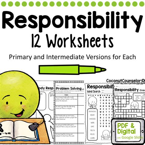 Responsibility Worksheet Set of 12 - Classful