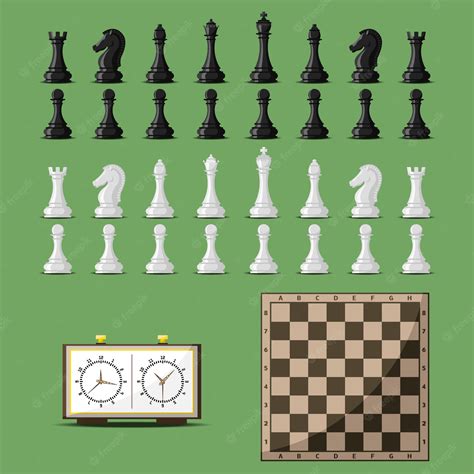 Premium Vector | Chess board and chessmen vector.