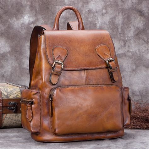 Cool Womens Brown Leather Backpack Purse Trendy Backpacks for Women – igemstonejewelry