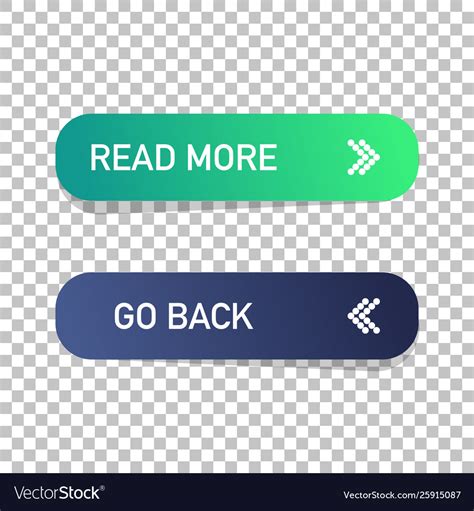 Read more and go back button isolated web design Vector Image