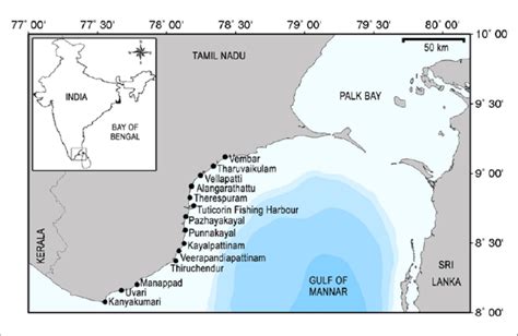 Map showing study area of the Gulf of Mannar Ecosystem, India | Download Scientific Diagram