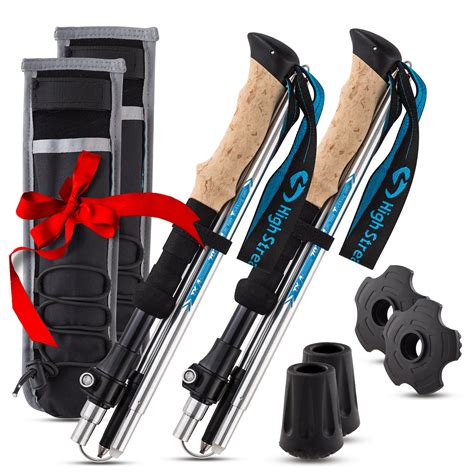 Foldable Hiking Poles & Trekking Poles, 2 Lightweight Collapsible Walking Sticks (115-135cm ...